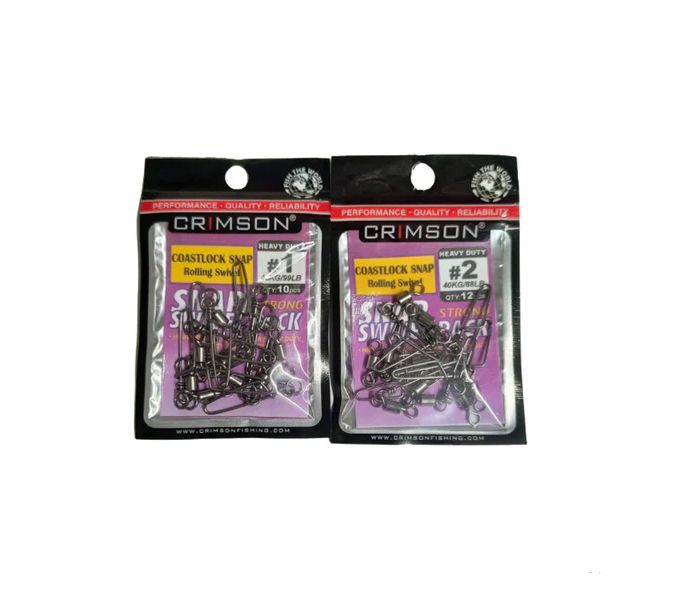 CRIMSON DUOLOCK SNAP ROLLING SWIVEL