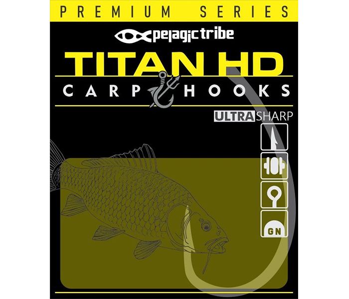Pelagic Tribe Titan HD Carp Hooks Curved Shank
